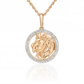 Золотая подвеска Знак зодиака Лев Platina с фианитом 03-3641-04-401-1110 03-3641-04-401-1110 фото