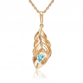 Золотая подвеска Platina 03-3655-00-201-1110 с топазом 03-3655-00-201-1110 фото