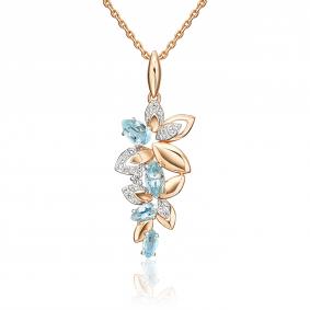 Золотая подвеска Platina 03-3656-00-201-1110 с топазом 03-3656-00-201-1110 фото