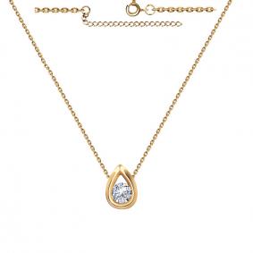 Золотое колье Золотые узоры 03-3676 с цирконием 03-3676 фото