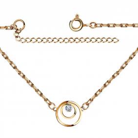 Золотое колье Золотые узоры 03-3686 с цирконием 03-3686 фото