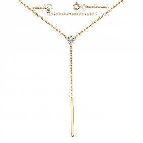 Золотое колье Золотые узоры 03-3690 с цирконием 03-3690 фото