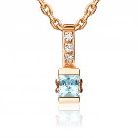 Золотая подвеска Platina 03-3703-00-207-1110 с топазом и фианитом 03-3703-00-207-1110 фото