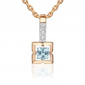 Золотая подвеска Platina 03-3715-00-207-1110 с топазом и фианитом 03-3715-00-207-1110 фото