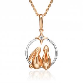 Золотая подвеска Platina 03-3722-00-401-1110 с фианитом 03-3722-00-401-1110 фото