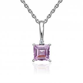 Серебряная подвеска Platina 03-3730-00-209-0200 с фианитом и аметистом 03-3730-00-209-0200 фото