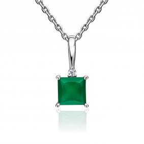 Серебряная подвеска Platina 03-3730-00-275-0200 с фианитом и халцедоном 03-3730-00-275-0200 фото