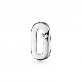 Серебряная подвеска-цифра 0 АЛЬКОР с бриллиантом 03-3808/000Б-00 03-3808/000Б-00 фото