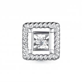 Серебряная подвеска АЛЬКОР 03-3969/000Б-00 с бриллиантом 03-3969/000Б-00 фото