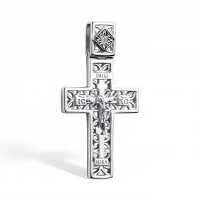 Серебряная подвеска АЛЬКОР 03-4080/000Б-00 с бриллиантом 03-4080/000Б-00 фото