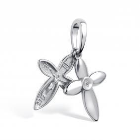 Серебряная подвеска АЛЬКОР 03-4091/000Б-00 с бриллиантом 03-4091/000Б-00 фото