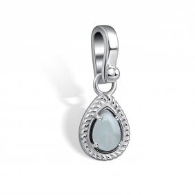 Серебряная подвеска АЛЬКОР 03-4405/0АКВ-00 с аквамарином 03-4405/0АКВ-00 фото