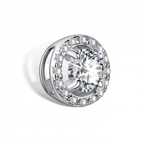 Серебряная подвеска АЛЬКОР 03-5192/000М-00 с фианитом и муассанитом 03-5192/000М-00 фото