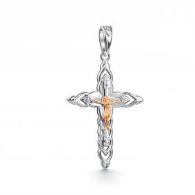 Серебряная подвеска АЛЬКОР с золотой накладкой и бриллиантом 03-5260/000Б-00 03-5260/000Б-00 фото