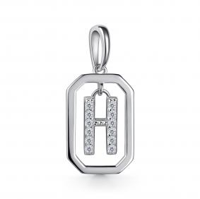 Серебряная подвеска-буква Н АЛЬКОР с фианитом 03-5377/00КЦ-00 03-5377/00КЦ-00 фото