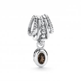 Серебряная подвеска АЛЬКОР 03-5787/00РТ-00 с раухтопазом 03-5787/00РТ-00 фото