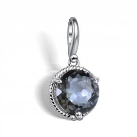 Серебряная подвеска АЛЬКОР 03-5999/0ЧГХ-00 с горным хрусталём 03-5999/0ЧГХ-00 фото