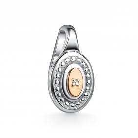Серебряная подвеска АЛЬКОР с золотой накладкой и бриллиантом 03-6161/000Б-00 03-6161/000Б-00 фото