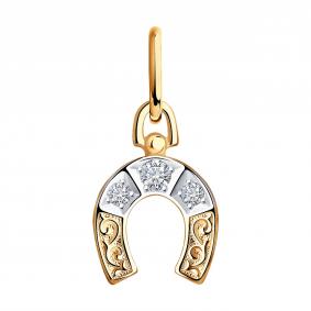 Золотая подвеска SOKOLOV 030405 с фианитом 030405 фото