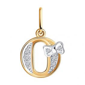 Золотая подвеска-буква О SOKOLOV с фианитом 030664 030664 фото