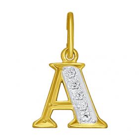 Золотая подвеска SOKOLOV 031093-2 с фианитом 031093-2 фото