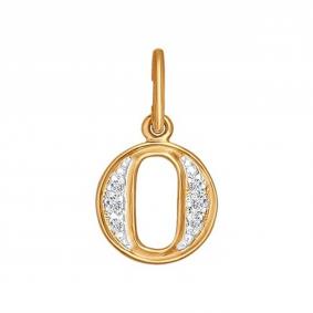 Золотая подвеска-буква О SOKOLOV с фианитом 031100 031100 фото