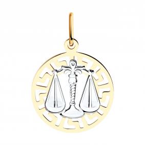 Золотая подвеска Знак зодиака Весы SOKOLOV 031300 031300 фото