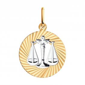 Золотая подвеска Знак зодиака Весы SOKOLOV 031371 031371 фото