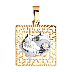 Золотая подвеска Знак зодиака Рыбы SOKOLOV 032231 032231 фото
