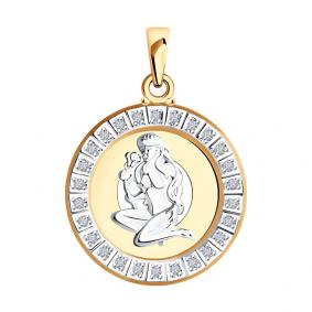Золотая подвеска Знак зодиака Дева SOKOLOV с фианитом 032496 032496 фото