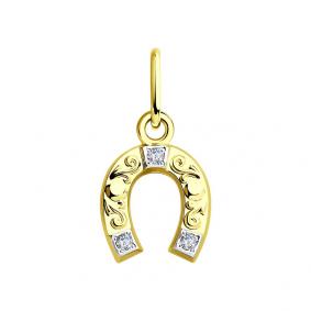 Золотая подвеска SOKOLOV 033097-2 с фианитом 033097-2 фото