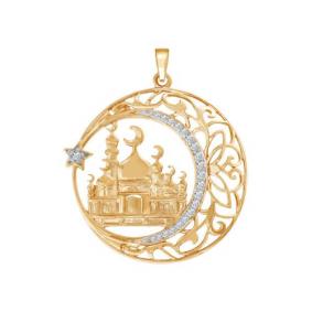 Золотая подвеска SOKOLOV 034449 с фианитом 034449 фото