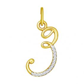 Подвеска-буква Е из лимонного золота SOKOLOV с фианитом 034531-2 034531-2 фото