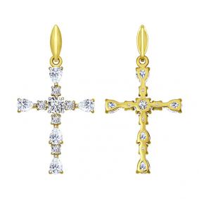 Подвеска из лимонного золота SOKOLOV 034777-2 с фианитом 034777-2 фото