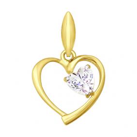 Подвеска из лимонного золота SOKOLOV 034796-2 с фианитом 034796-2 фото