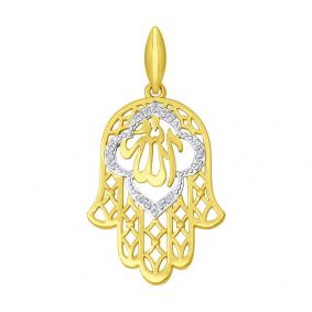 Подвеска из лимонного золота SOKOLOV 034818-2 с фианитом 034818-2 фото