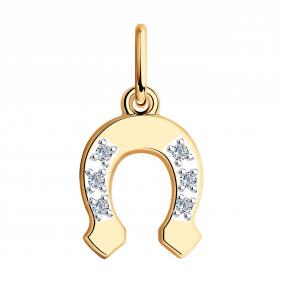 Золотая подвеска SOKOLOV 034845 с фианитом 034845 фото