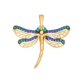 Золотая подвеска SOKOLOV 034906 с фианитом 034906 фото