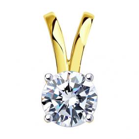 Подвеска из лимонного золота SOKOLOV 034950-2 с фианитом 034950-2 фото