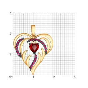 Золотая подвеска SOKOLOV 035081 с фианитом 035081 фото