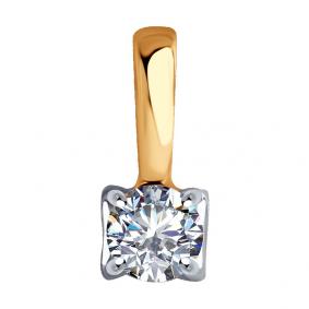 Золотая подвеска SOKOLOV 035248 с фианитом 035248 фото