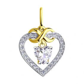 Подвеска из лимонного золота SOKOLOV 035289-2 с фианитом 035289-2 фото