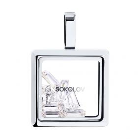Золотая подвеска SOKOLOV 035349-3 с фианитом 035349-3 фото