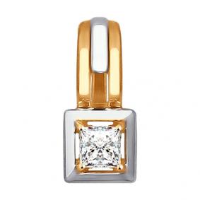 Золотая подвеска SOKOLOV 035371 с фианитом 035371 фото