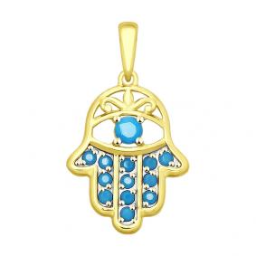 Золотая подвеска SOKOLOV с ситаллом цвета Бирюза 035379-2 035379-2 фото