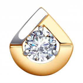 Золотая подвеска SOKOLOV 035459 с фианитом 035459 фото