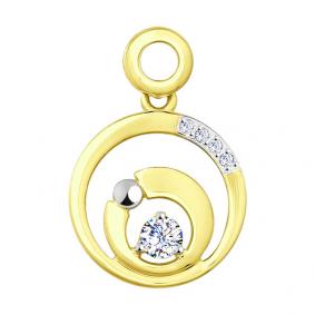 Подвеска из лимонного золота SOKOLOV 035491-2 с фианитом 035491-2 фото