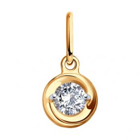 Золотая подвеска SOKOLOV 035525 с фианитом 035525 фото
