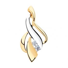 Золотая подвеска SOKOLOV 035547 с фианитом 035547 фото