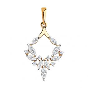 Золотая подвеска SOKOLOV 035549 с фианитом 035549 фото